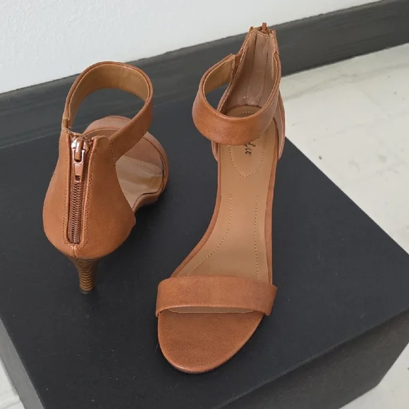 Style & Co. Cognac Open-Toe Ankle-Strap Heels - Picture 2 of 6